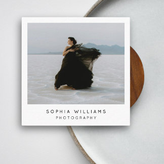 Carte De Visite Carré Modern Minimalist Professional Photo QR Code