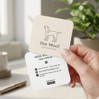 Carte De Visite Carré Modern Paw Print Dog Walker & Pet Sitter Business 
