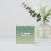 Carte De Visite Carré Modern Pink & Green Gradient Business Card (Debout devant)