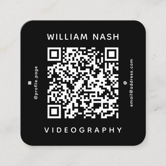Carte De Visite Carré Modern professional duotone QR code (Devant)