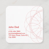 Carte De Visite Carré Modern Red Abstract Square Rounded Bold Geometry (Devant)