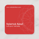 Carte De Visite Carré Modern Red Abstract Square Rounded Bold Geometry (Dos)