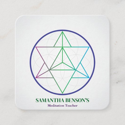 Carte De Visite Carré Modern Sacred Geometry Symbol Merkabah (Devant)