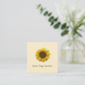 Carte De Visite Carré Modern Sunflower Boho Botanical Designer  (Debout devant)