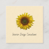 Carte De Visite Carré Modern Sunflower Boho Botanical Designer  (Devant)