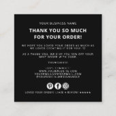 Carte De Visite Carré Modern thank you for your order simple logo (Dos)