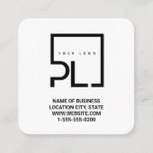 Carte De Visite Carré Modern White Custom Logo and QR Code Square Busine (Devant)