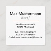 Carte De Visite Carré Moderne (Dos)