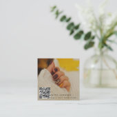Carte De Visite Carré Moderne 2 ongles photo Art Manicure QR Code (Debout devant)