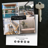 Carte De Visite Carré Moderne 4 Photo Agent immobilier Code QR