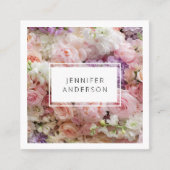 Carte de visite carré moderne à fleurs (Devant)