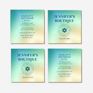 Carte De Visite Carré Moderne Abstrait Gradient tendance Ajouter un logo