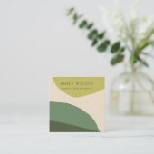 CARTE DE VISITE CARRÉ MODERNE ABSTRAIT LIME VERT KRAFT EARRING AFFICHAGE (Debout devant)