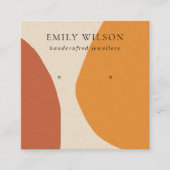 CARTE DE VISITE CARRÉ MODERNE ABSTRAIT TERRACOTTA ART ROUGE ÉCRAN (Devant)