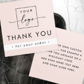 Carte De Visite Carré Moderne affaires rose pâle clair merci insérer