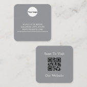 Carte de visite Carré moderne avec code QR (Devant / Derrière)