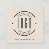 Carte De Visite Carré Moderne beige simple ajoutez votre logo (Devant)