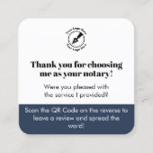 Carte De Visite Carré Moderne Bleu Google critique QR Code Merci Notaire (Devant)