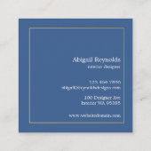 Carte De Visite Carré Moderne Blue Ombre Marbre Professional (Dos)