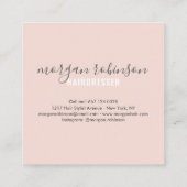 Carte De Visite Carré Moderne blush rose cheveux styliste signature phot (Dos)