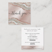 Carte De Visite Carré moderne boho agate merci pour votre commande sq (Devant / Derrière)