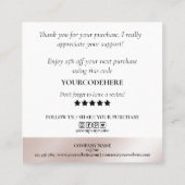 Carte De Visite Carré moderne boho agate merci pour votre commande sq (Dos)