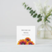 Carte De Visite Carré Moderne Boho Daisies Chic Event Planner (Debout devant)