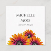 Carte De Visite Carré Moderne Boho Daisies Chic Event Planner (Devant)