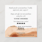 Carte De Visite Carré moderne boho terracotta merci pour votre commande (Dos)