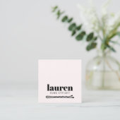 Carte De Visite Carré Moderne Bold Light Pastel Noir Bold Bobby Pin Chev (Debout devant)