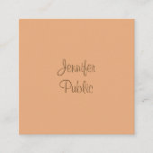 Carte De Visite Carré Moderne Calligraphié Nom de script Élégant Modèle (Devant)