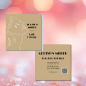 Carte De Visite Carré Moderne, coiffeuse et code QR