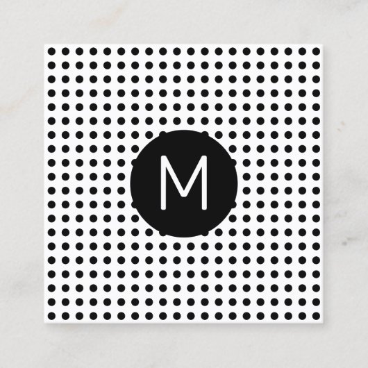 Carte De Visite Carré Moderne Contemporain Initial QR Code Professionnel (Devant)