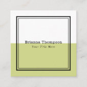 Carte De Visite Carré Moderne couleur deux tons bloc Lime vert (Devant)