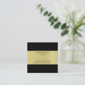 Carte De Visite Carré Moderne Creative Gold Striped Luxe (Debout devant)
