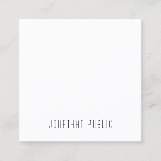 Carte De Visite Carré Moderne Creative Minimal Modèle Professional Chic (Devant)