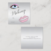Carte De Visite Carré Moderne Design Professionnel, Oeil, Lèvres (Devant / Derrière)