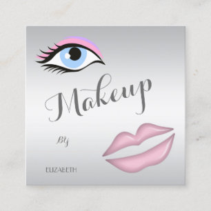 Carte De Visite Carré Moderne Design Professionnel, Oeil, Lèvres