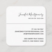 Carte De Visite Carré Moderne Design Turquoise & Or Agate sur blanc (Dos)