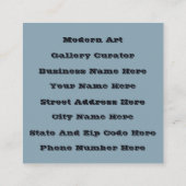 Carte De Visite Carré Moderne D'Un Art Abstrait Semblable Dans Une Humeu (Dos)