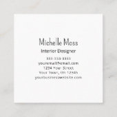 Carte De Visite Carré Moderne Elegant Abstrait Designer Intérieur violet (Dos)