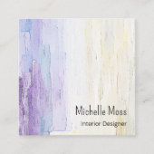 Carte De Visite Carré Moderne Elegant Abstrait Designer Intérieur violet (Devant)
