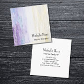 Carte De Visite Carré Moderne Elegant Abstrait Designer Intérieur violet