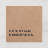 Carte De Visite Carré Moderne Elegant Brown papier Kraft blanc Consultan (Devant)
