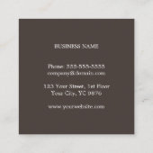 Carte De Visite Carré Moderne Elegant Brown papier Kraft blanc Consultan (Dos)