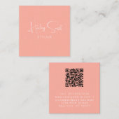 Carte De Visite Carré Moderne Elegant Coral Professionnel (Devant / Derrière)