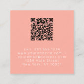 Carte De Visite Carré Moderne Elegant Coral Professionnel (Dos)
