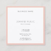 Carte De Visite Carré Moderne Élégant Design Simple Professionnel Luxe (Dos)