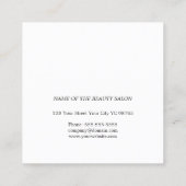 Carte De Visite Carré Moderne Elegant Faux foncé peigne ciseau argent (Dos)