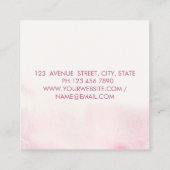 Carte De Visite Carré Moderne Élégant Fleurs D'Aquarelle Romantique (Dos)